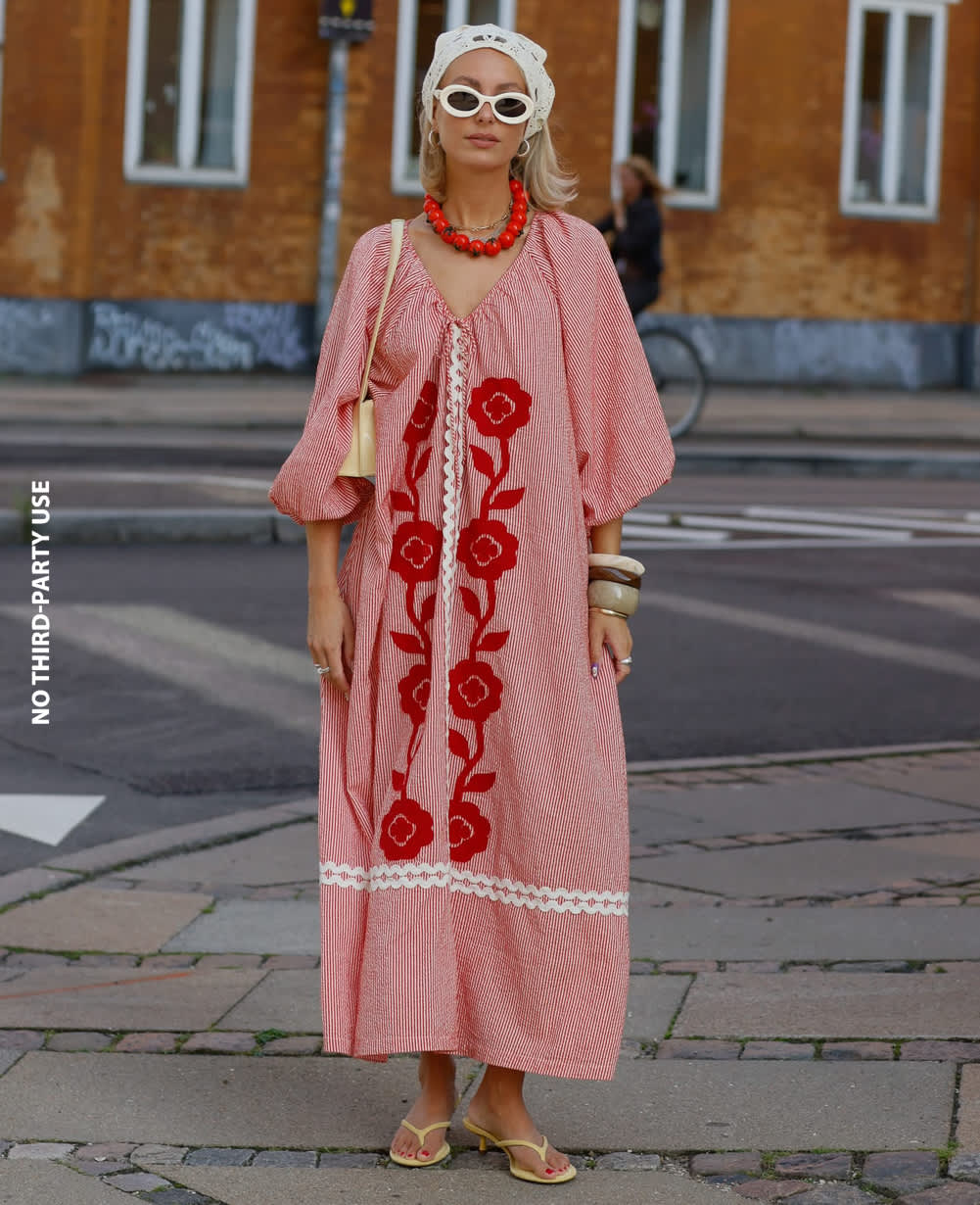 Abelone Dress - Red Flower