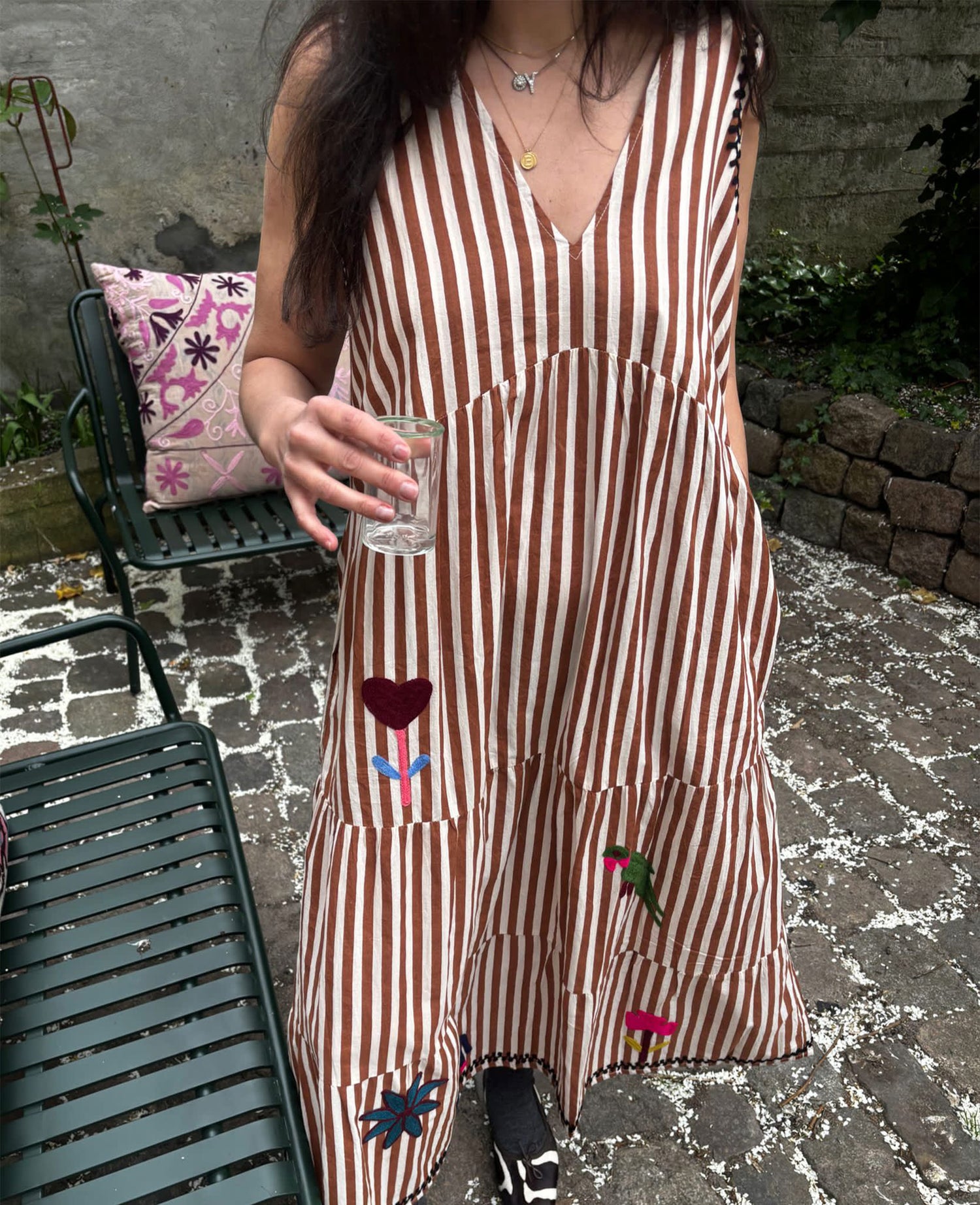 Anneli Dress - Brown Stripes