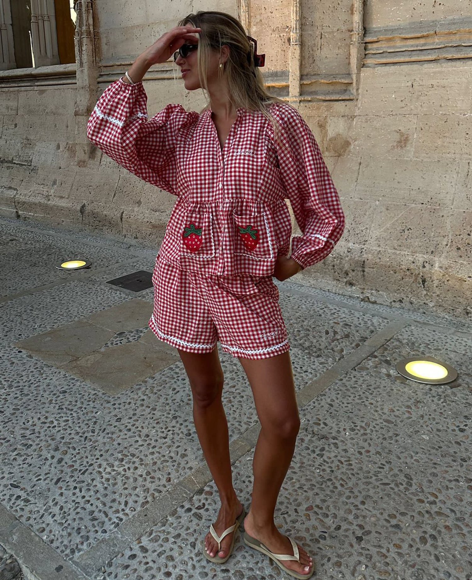Bobbie Top - Red Checks