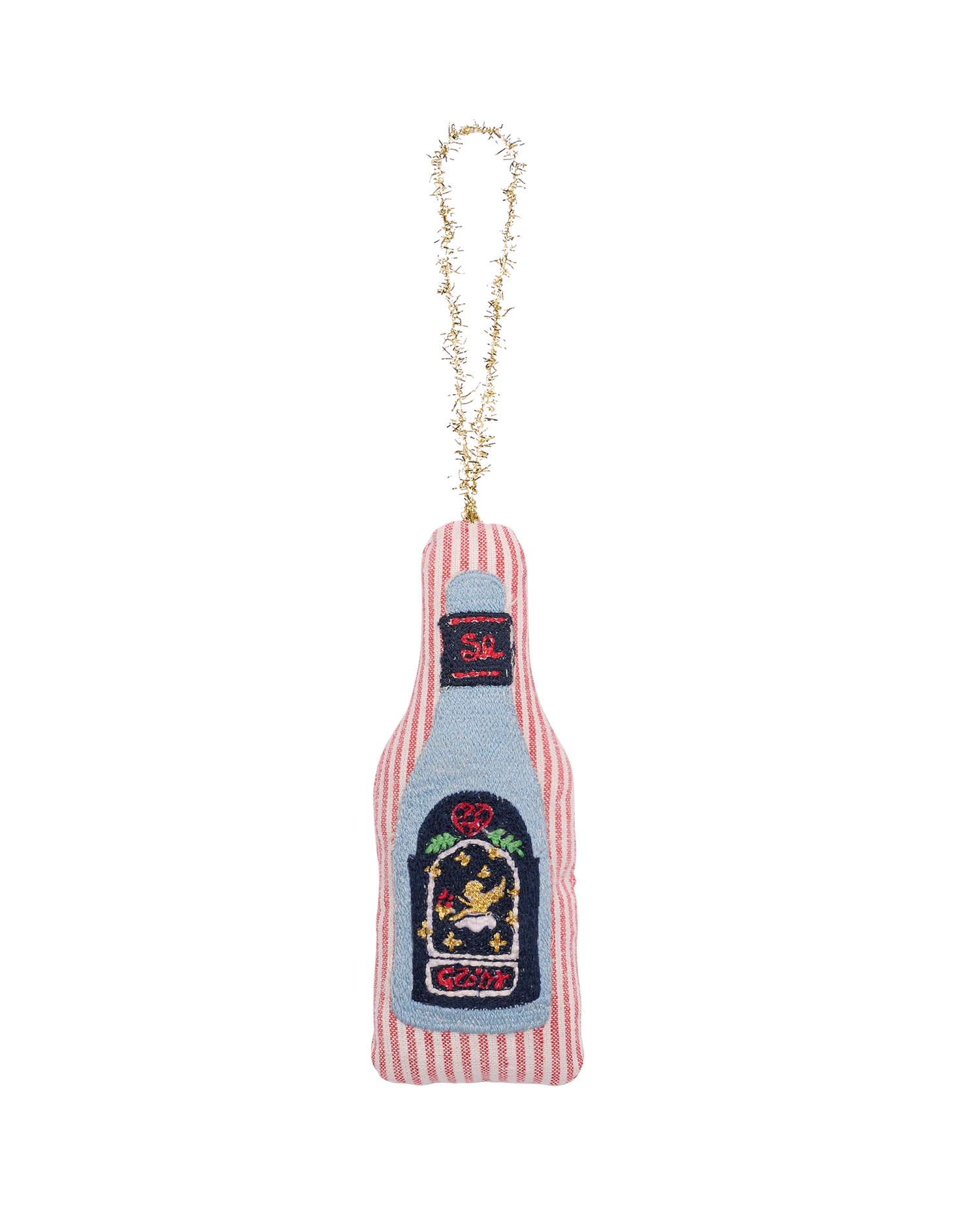 Christmas Bottle Ornament - Candy Stripes