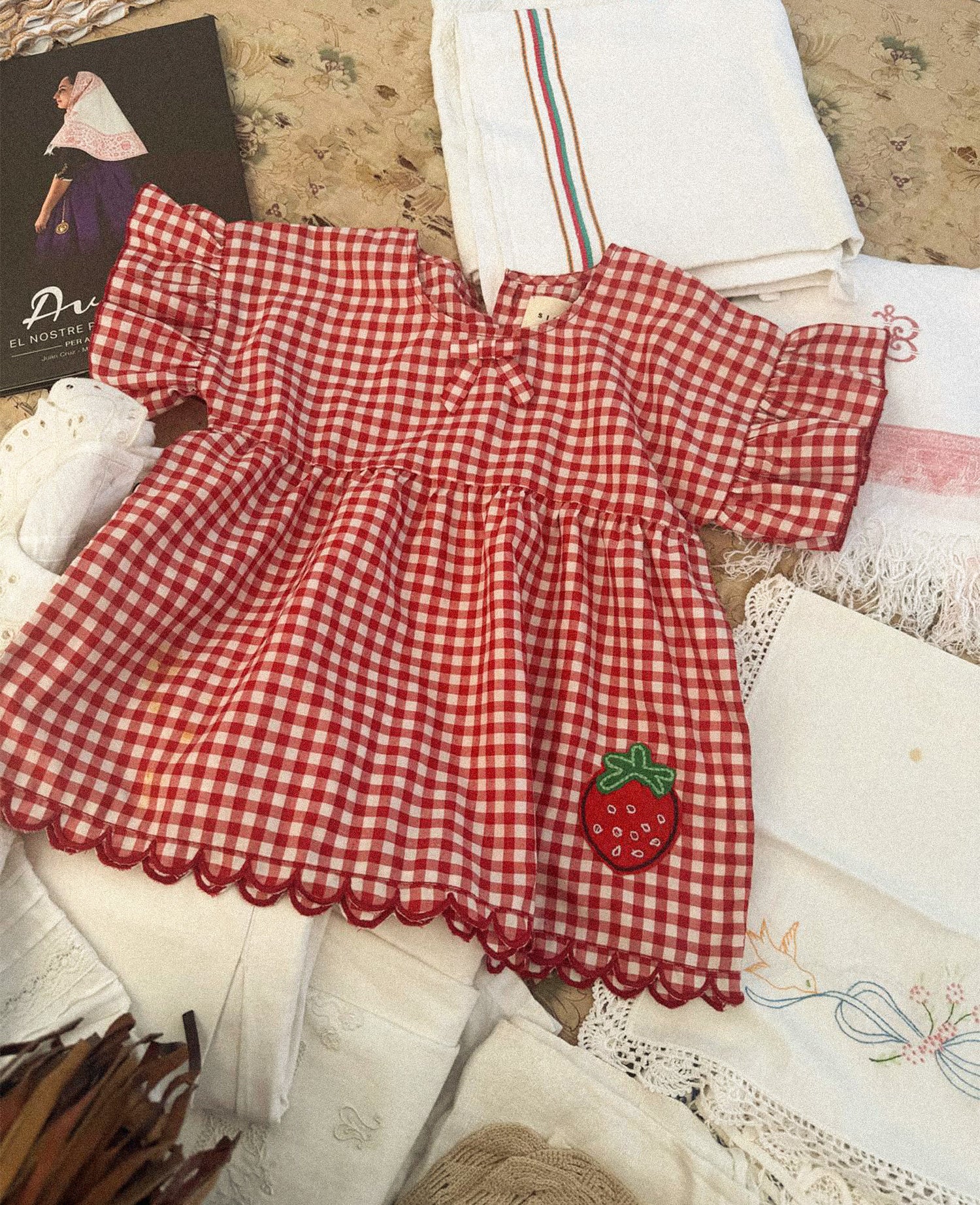 Charlene MINI Top - Red Checks