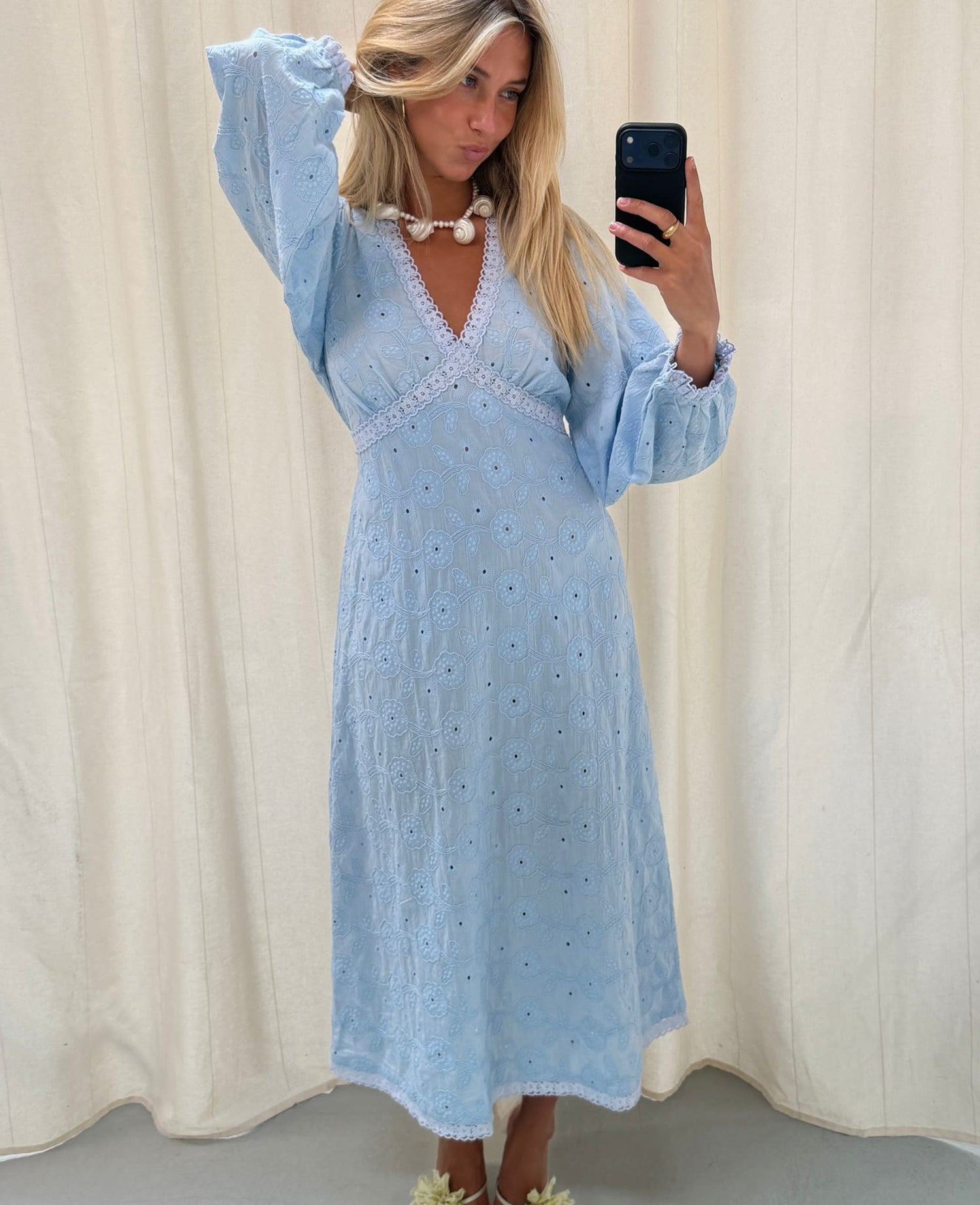 Delphine Dress - Cashmere Blue