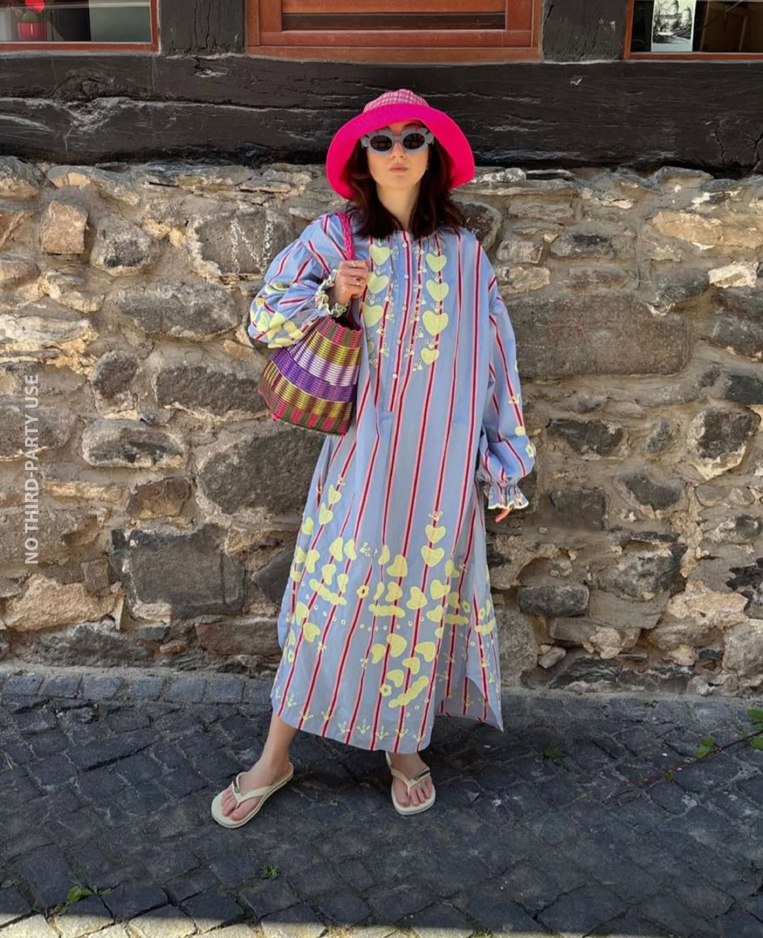 Elisabeth Dress - Bluebell Stripes