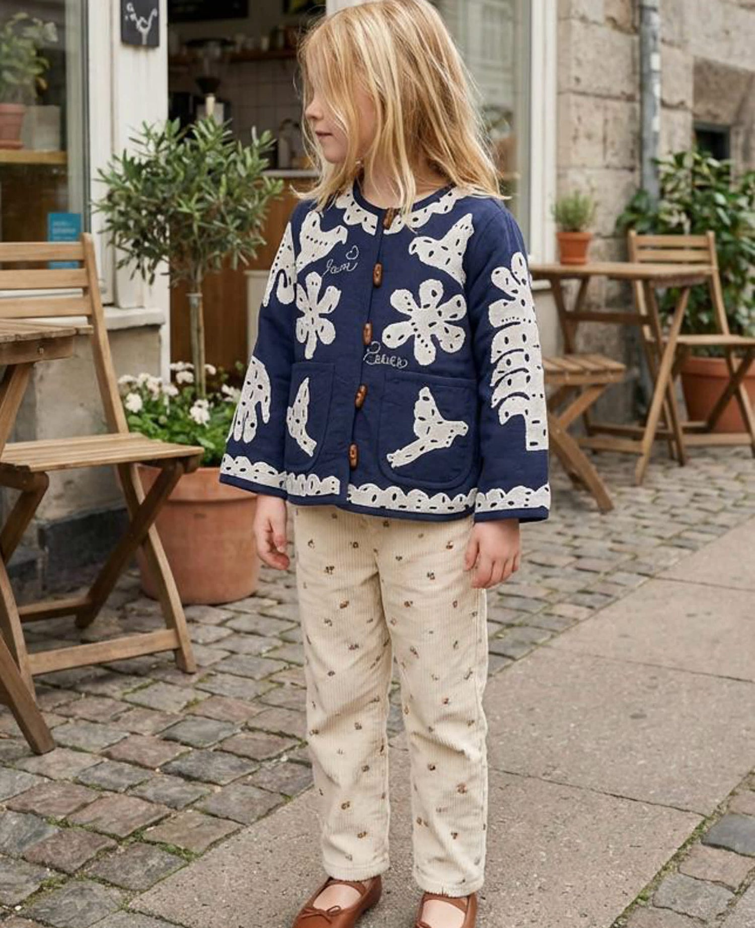Ena MINI Jacket - Navy Birds