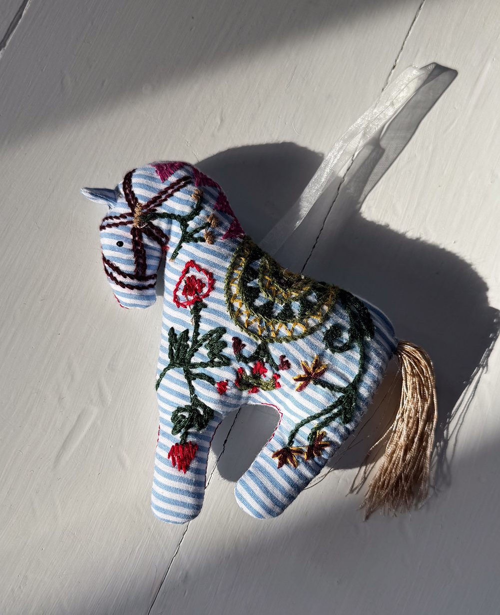 Hellen Horse Ornament - Blue Stripes