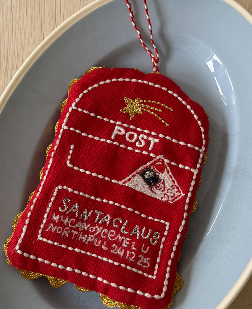 Santa's Mailbox Ornament - Red