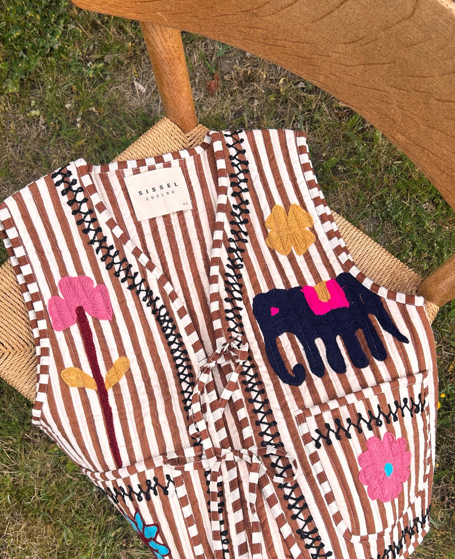 Vilja Vest - Brown Stripes