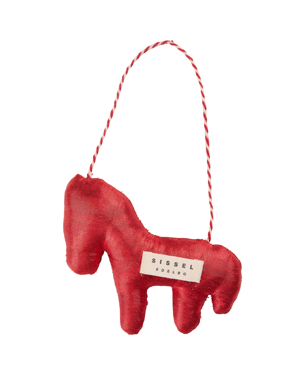 Indian Horse Ornament - Metallic Red
