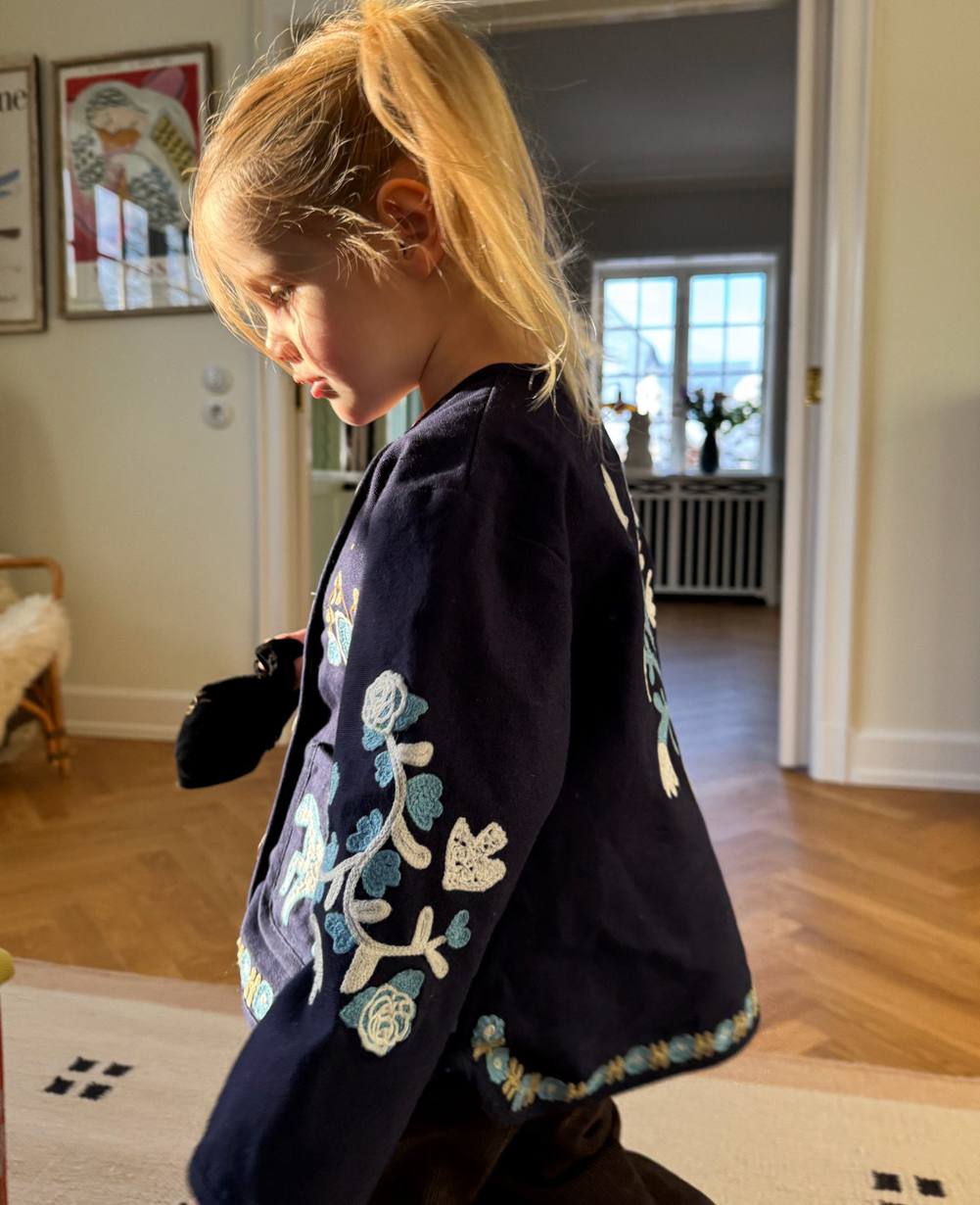 Maggie MINI Jacket - Navy Horses