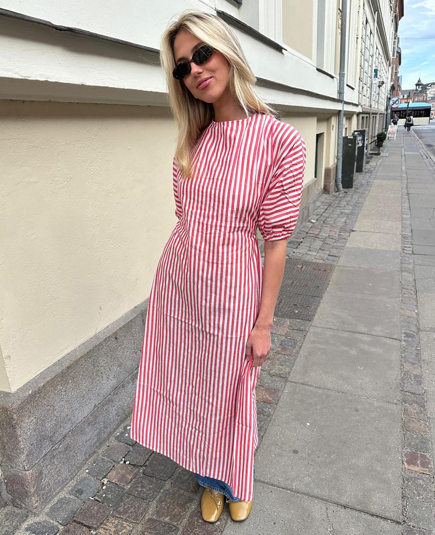 Mendez Dress - Red White