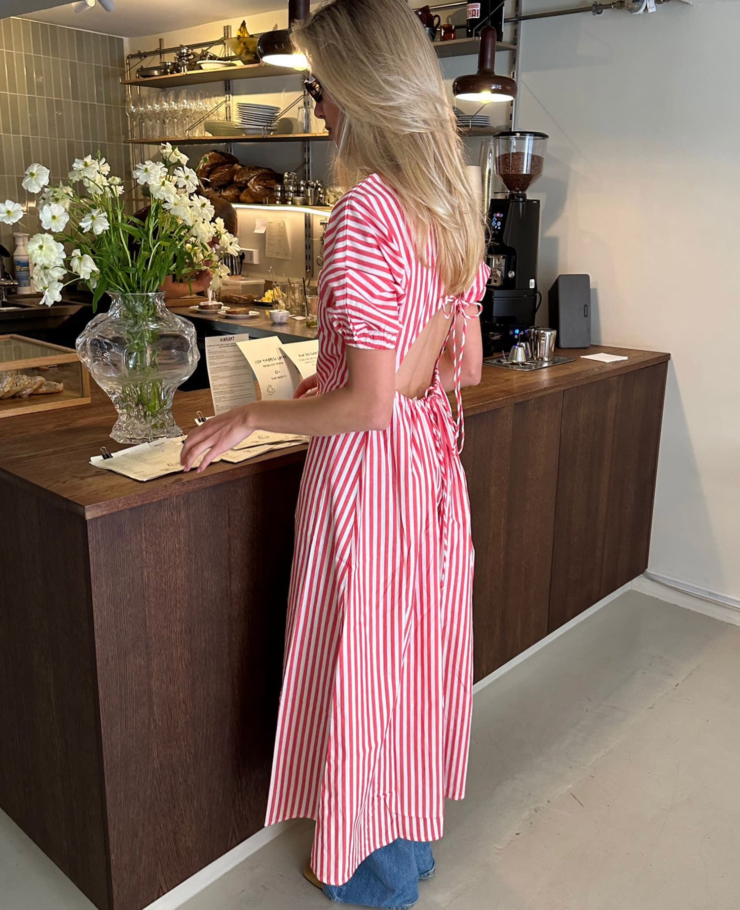 Mendez Dress - Red White