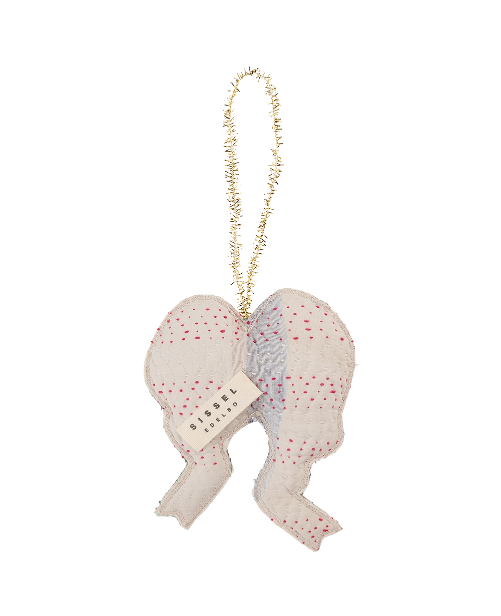 Christmas Bow Ornament - Silver Blue
