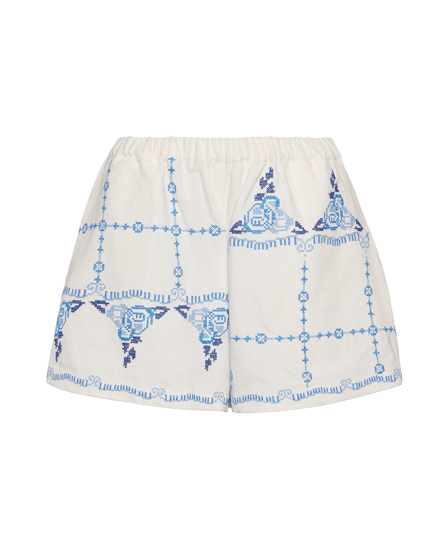 Myra Shorts - Ecru Blue