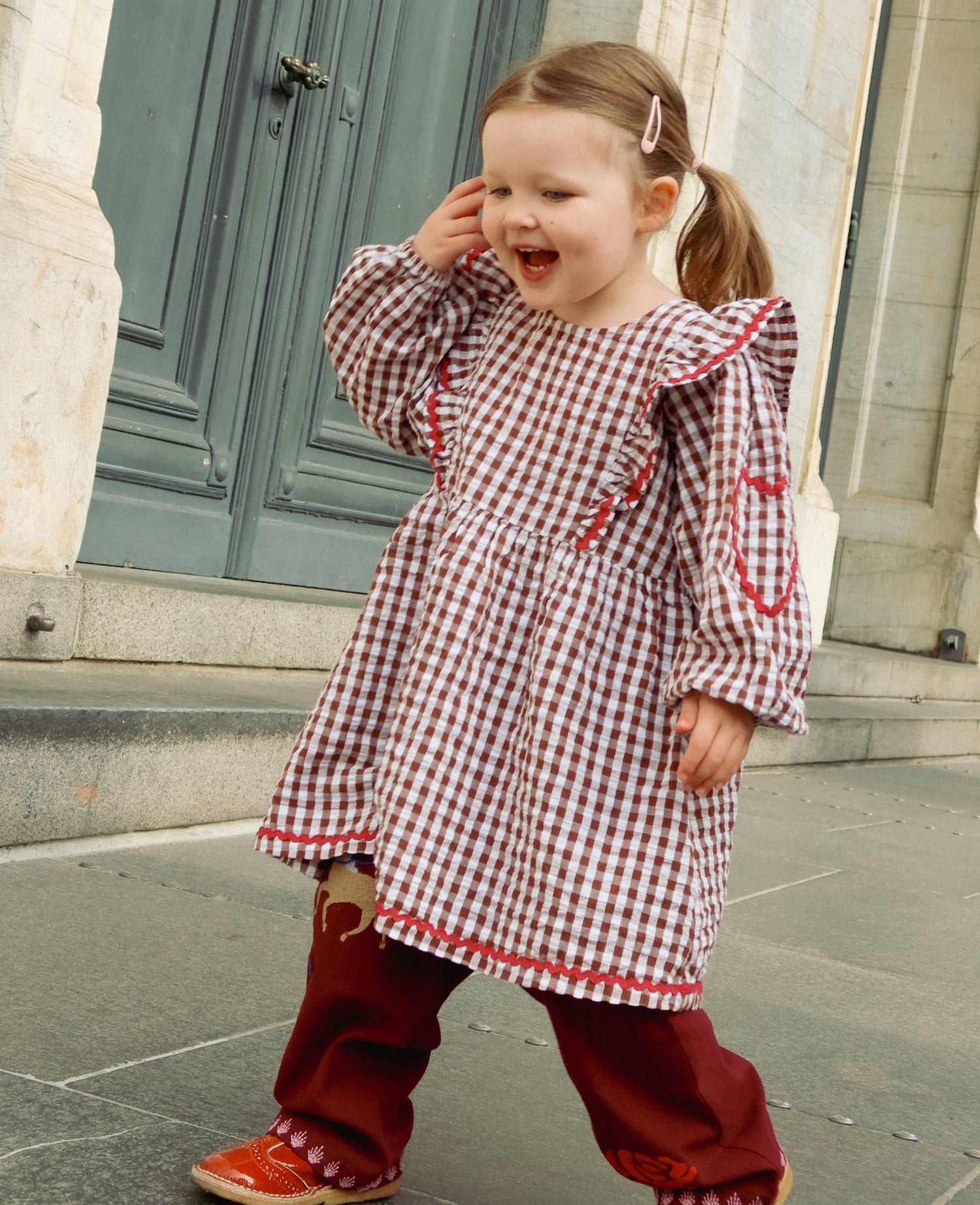 Nanette MINI Dress - Brown Checks