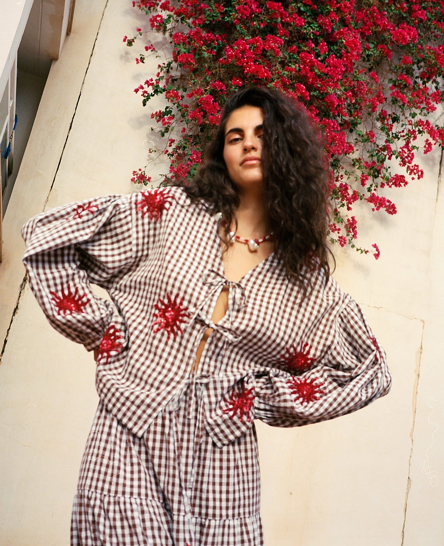 Nanette Top - Brown Checks