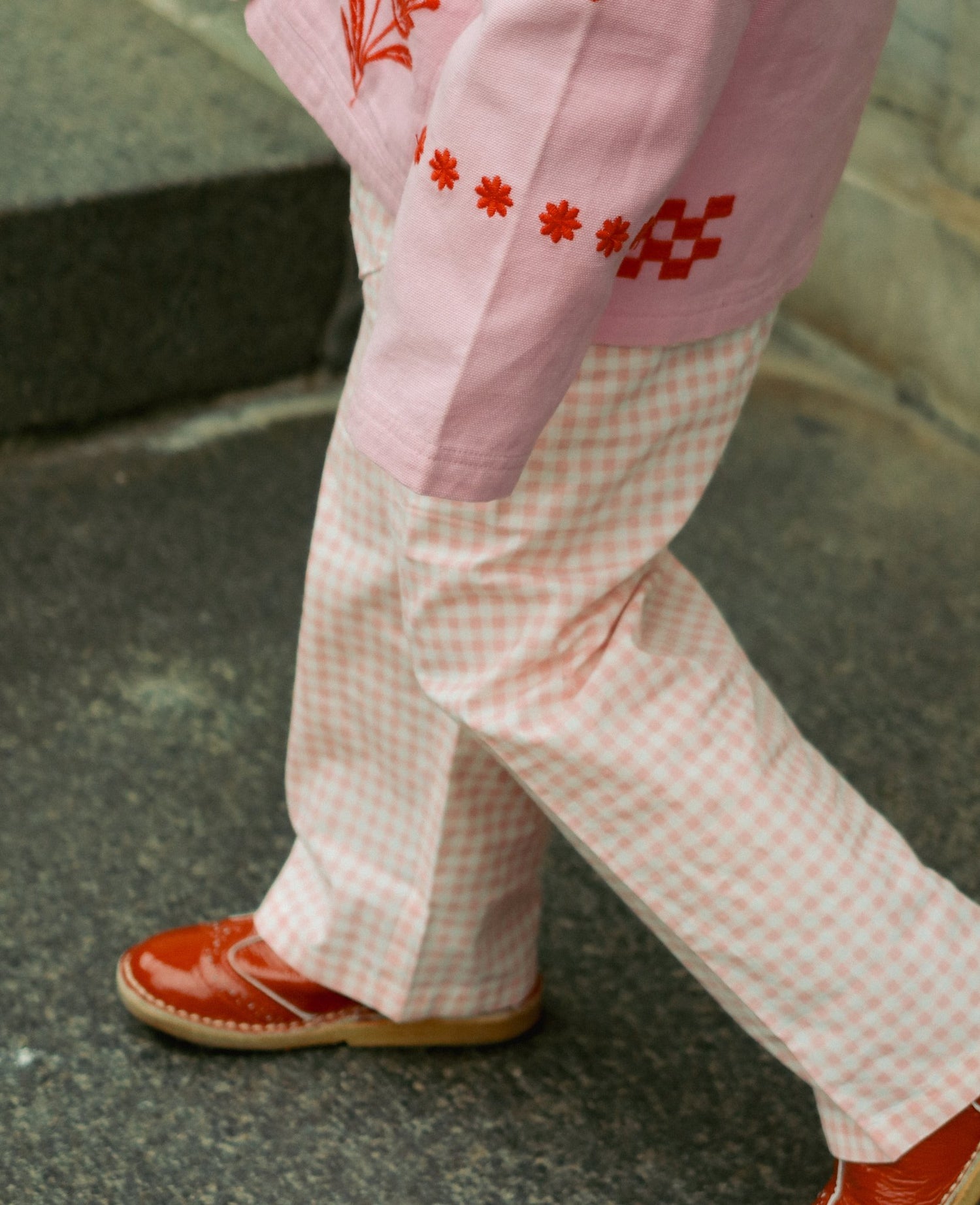 Oda MINI Pants - Pink Checks