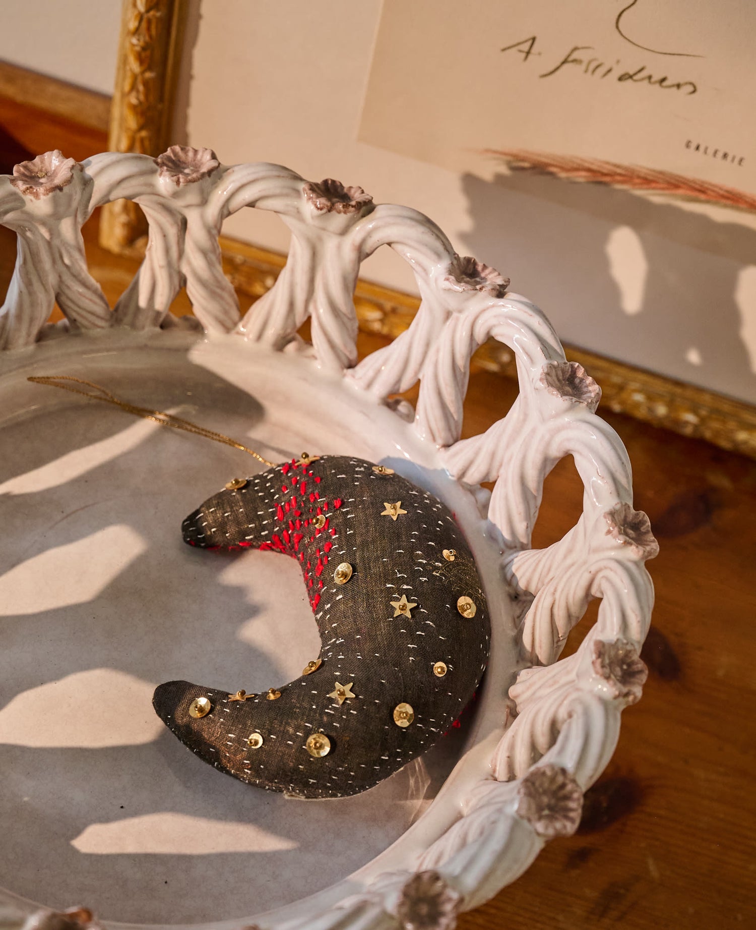Moon Ornament - Golden Mandarin