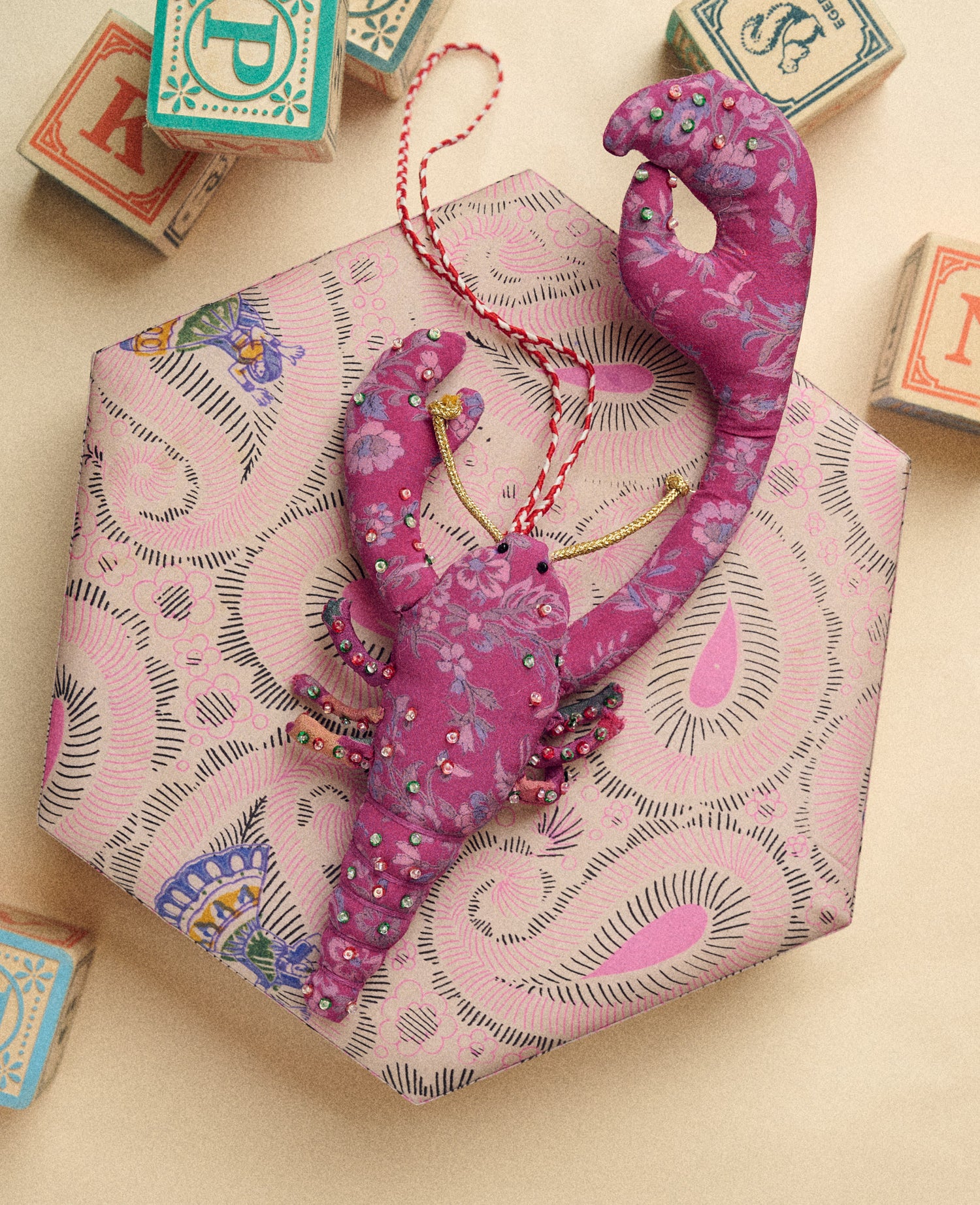 Lobster SILK Ornament - No. 10
