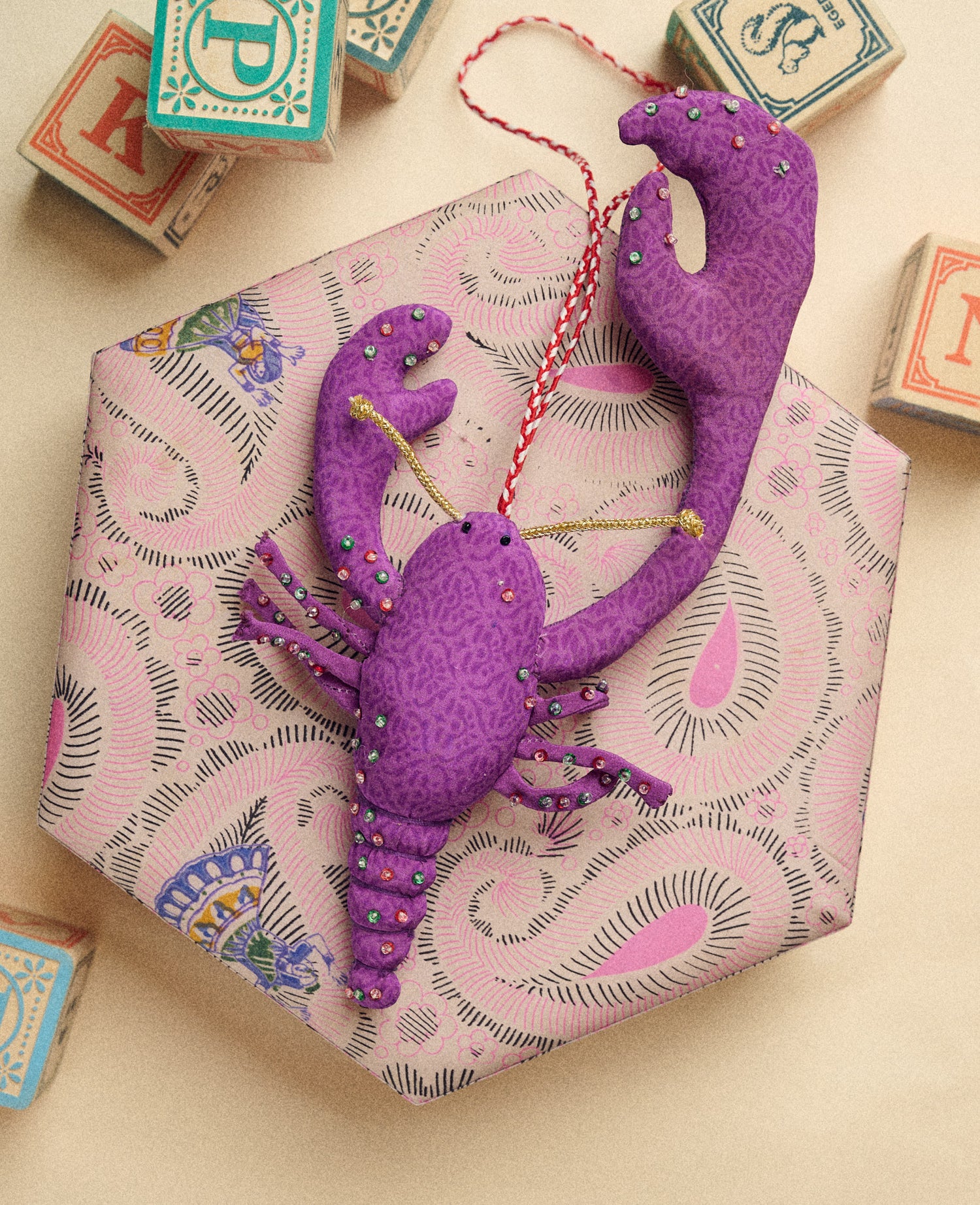 Lobster SILK Ornament - No. 13