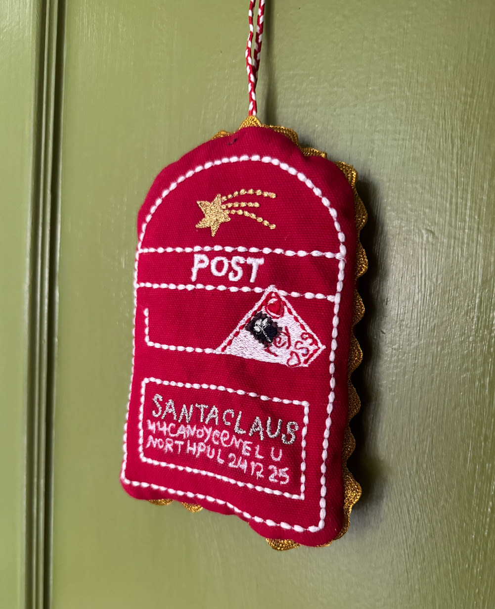 Santa's Mailbox Ornament - Red