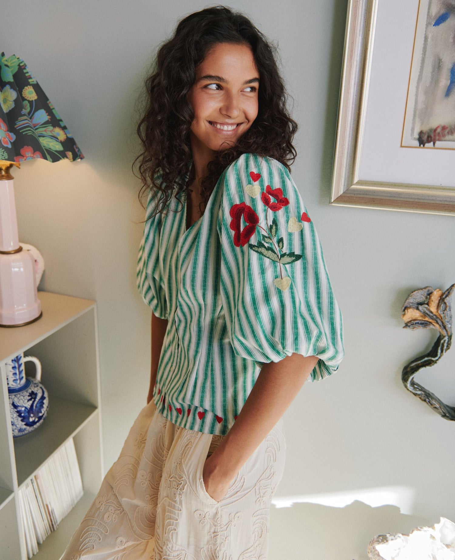 Lotta Shirt - Green Stripes