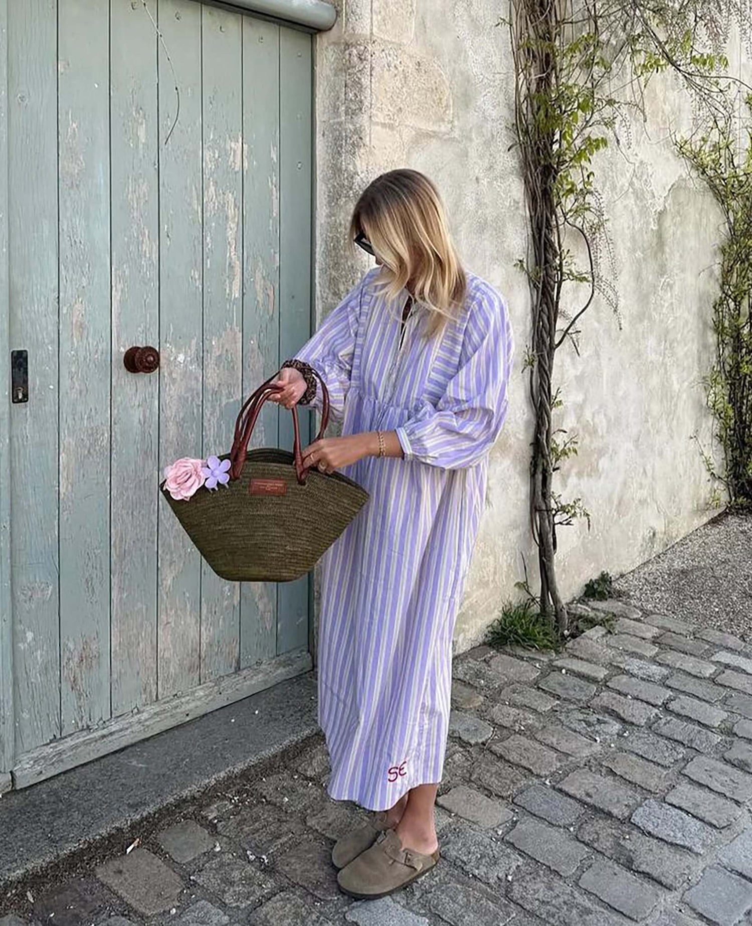 Vera Dress - Lavender Stripes