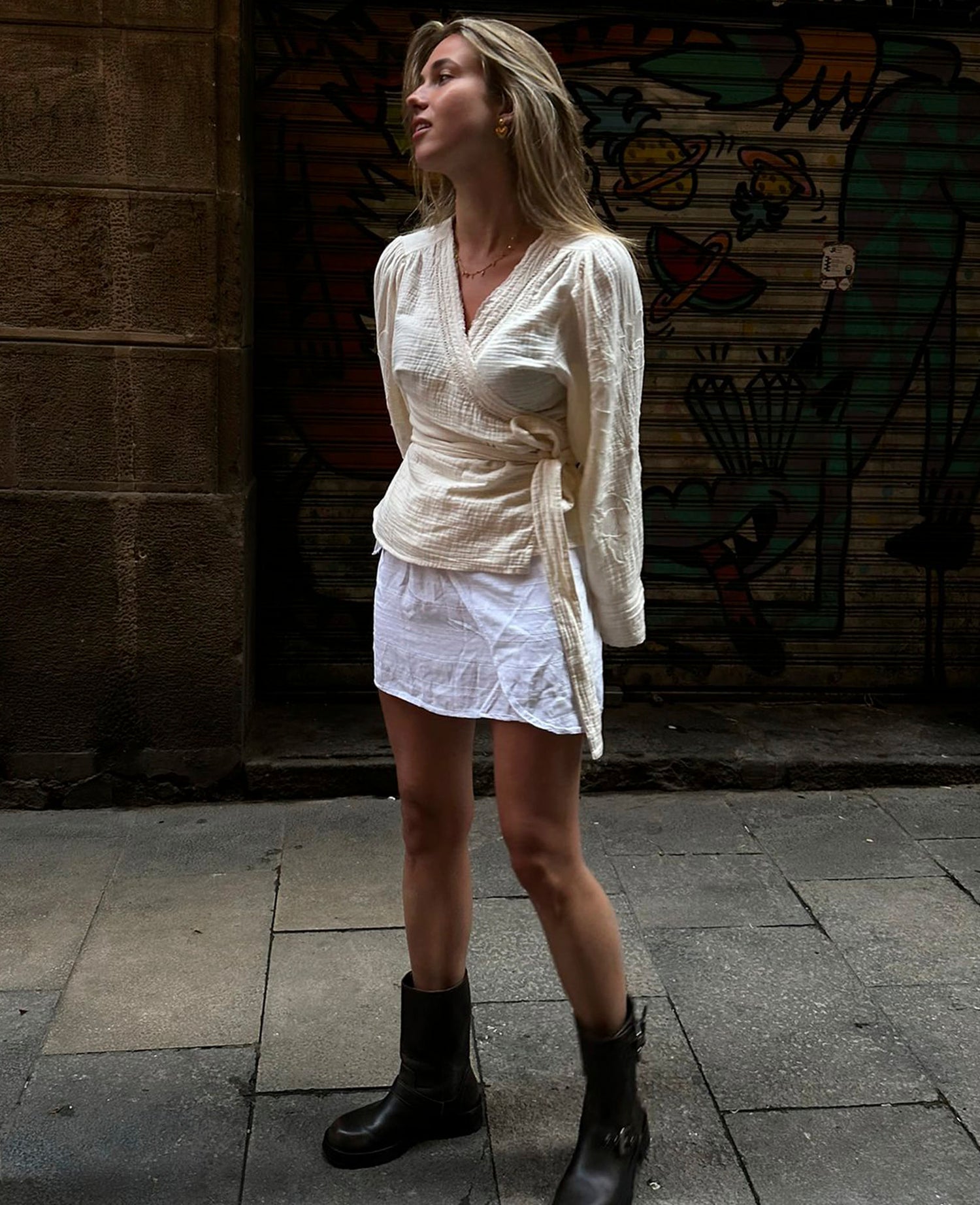 Winfrey Wrap Top - Ecru
