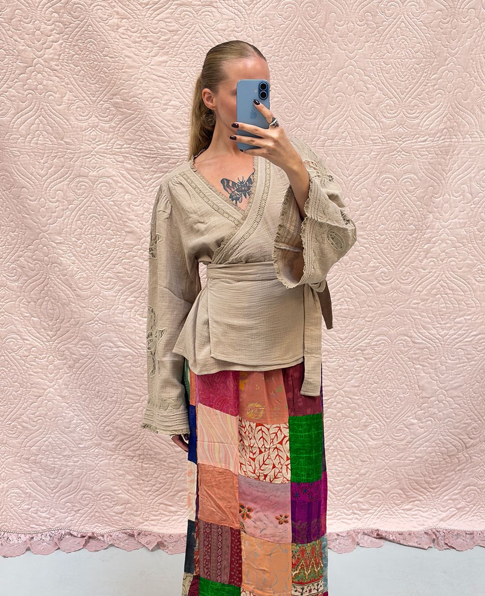 Winfrey Wrap Top - Beige